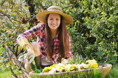 Waterloo gardeners at work in a lush garden